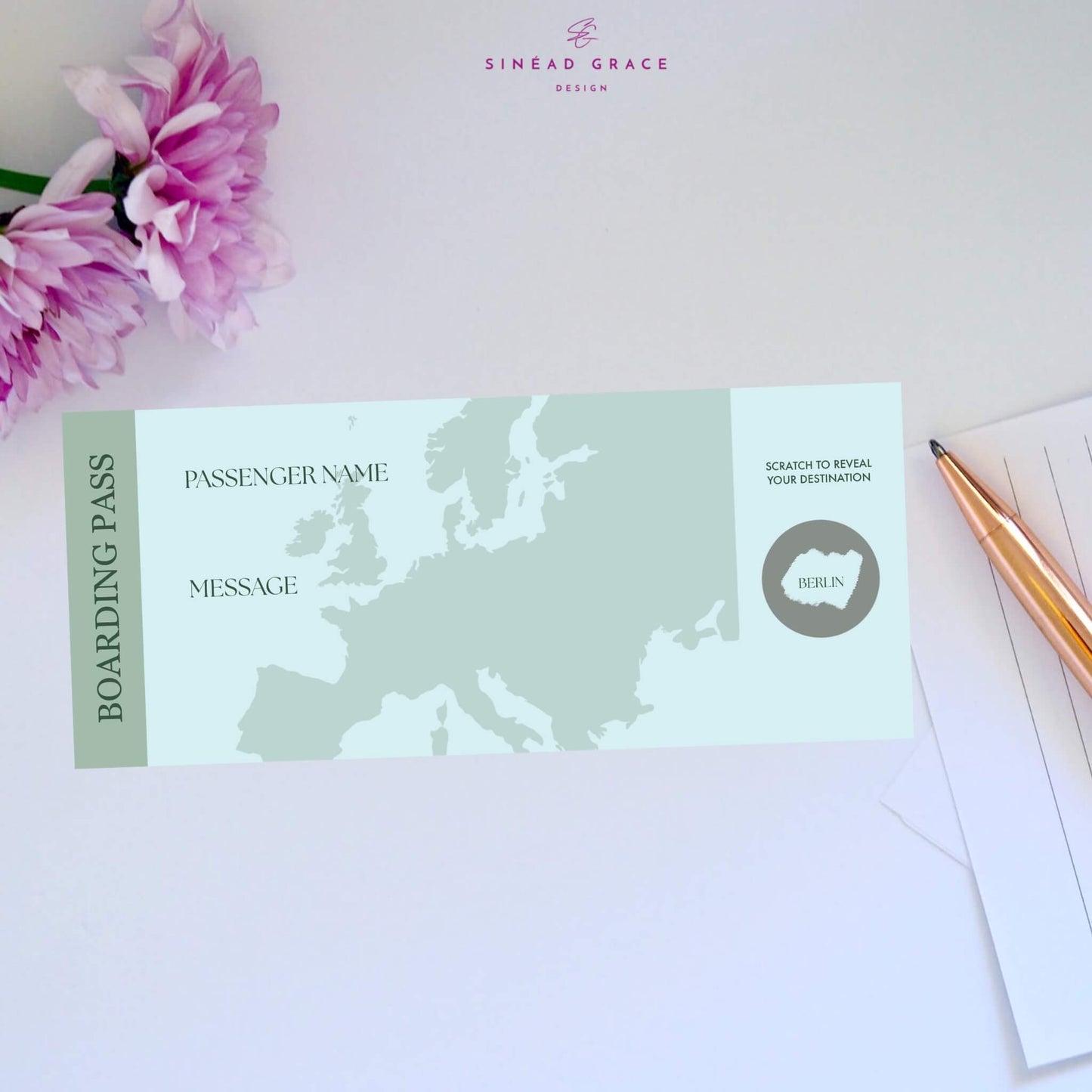 Personalised Blank Boarding Pass Scratch Card