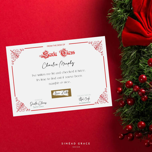 Scratch Reveal Personalised Nice List Certificate