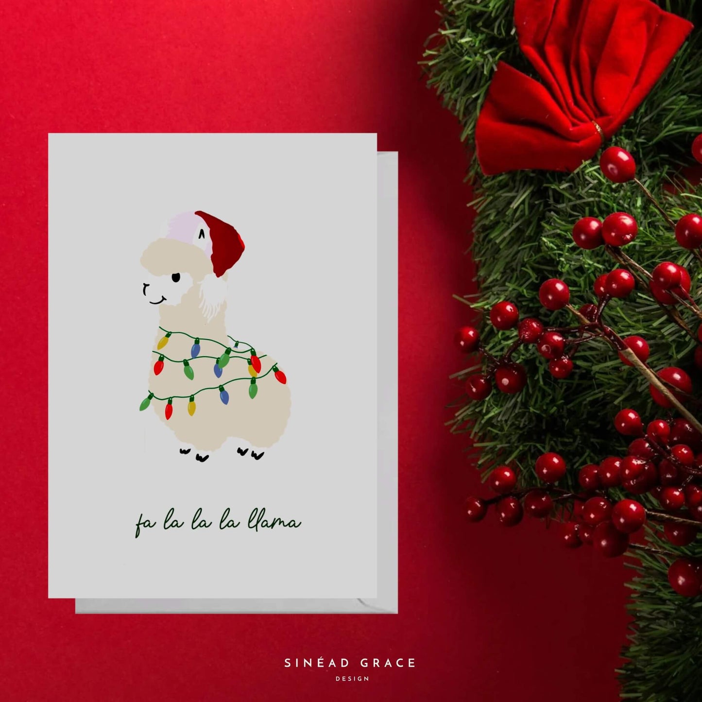 Fa La La La Llama Christmas Card