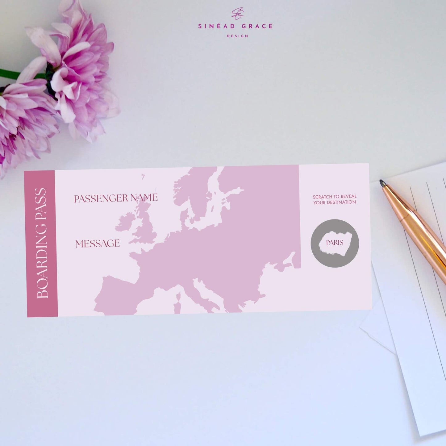 Personalised Blank Boarding Pass Scratch Card
